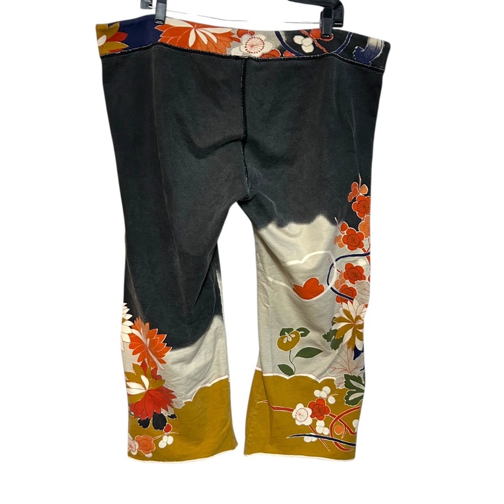 Y2K lucky brand L-XL sweatpants cropped floral graphic boho wide leg vintage - Picture 11 of 15